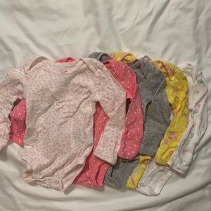 Set of 5 new one long sleeve onesies